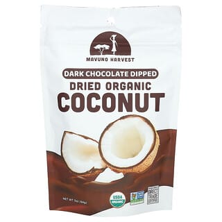 Mavuno Harvest, 유기농 건조 코코넛, 다크 초콜릿 코팅, 84g(3oz)