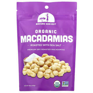 Mavuno Harvest, Organic Macadamias, Roasted With Sea Salt, 4 oz (112 g)