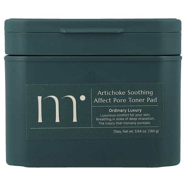 Molvany, 아티초크 수딩 효과 모공 토너 패드, 70매, 160g(5.64oz)