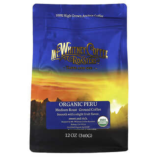 Mt. Whitney Coffee Roasters, Café Orgánico Molido, Peruano, Cultivado en Sombra, Tostado Medio, 12 oz (340 g)