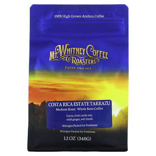 Mt. Whitney Coffee Roasters, Costa Rica Estate Tarrazu, Whole Bean Coffee, Medium Roast, 12 oz (340 g)