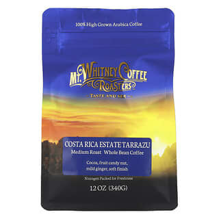 Mt. Whitney Coffee Roasters, Costa Rica Estate Tarrazu, Whole Bean Coffee, Medium Roast, 12 oz (340 g)