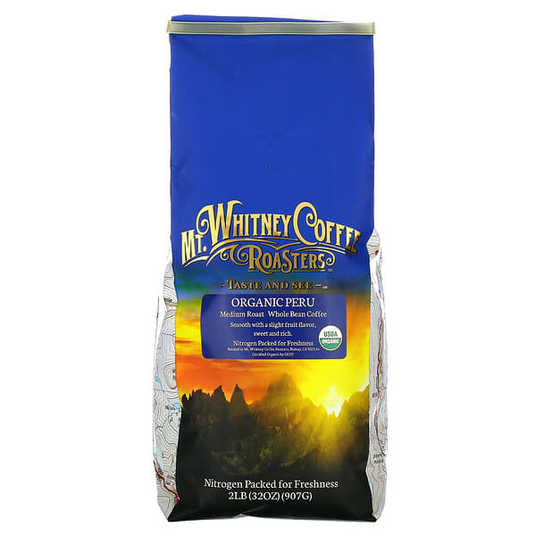 Mt. Whitney Coffee Roasters, Organic Peru（オーガニックペルー）、ミディアムロースト、コーヒー豆、907g（32オンス）