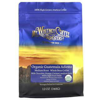 Mt. Whitney Coffee Roasters, Organic Guatemala Adiesto, Whole Bean Coffee, Medium Roast, 12 oz (340 g)