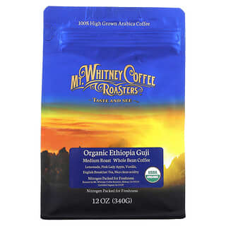 Mt. Whitney Coffee Roasters, Café Guji de Etiopía, Tostado medio, Café de grano entero, 340 g (12 oz)