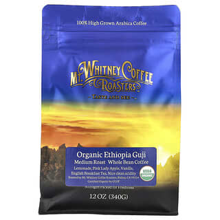 Mt. Whitney Coffee Roasters, Organic Ethiopia Guji, Whole Bean Coffee, Medium Roast, 12 oz (340 g)