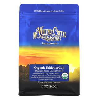 Mt. Whitney Coffee Roasters, Café moulu Éthiopien biologique, torréfaction moyenne, 340 g