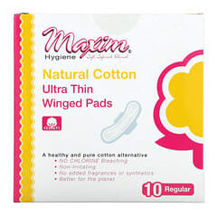 Maxim Hygiene Products, Absorventes higiênicos ultra finos com abas, médios, 10 absorventes