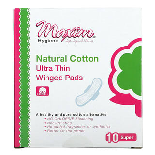 Maxim Hygiene Products, Ultra Thin Winged Pads, Super, 10 Pads