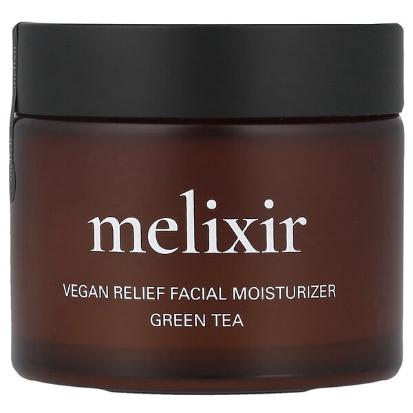 Melixir, 비건 릴리프 페이셜 모이스처라이저 + 녹차, 80ml(2.7fl oz)