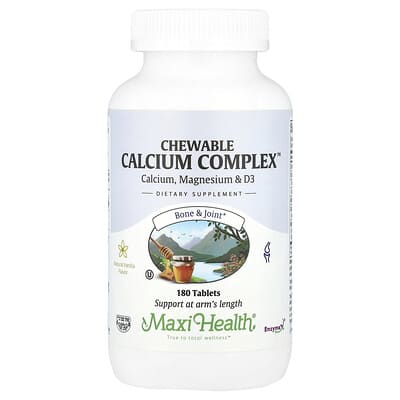 Maxi Health, Chewable Calcium Complex™, Natural Vanilla, 180 Tablets
