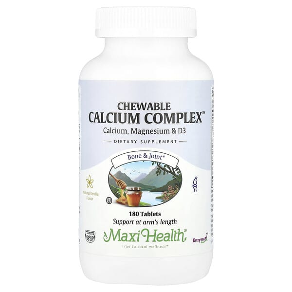 Maxi Health Chewable Calcium Complex™, Natural Vanilla, 180 Tablets