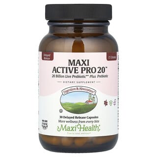 Maxi Health, Maxi Active Pro 20 ™, 20 миллиардов, 30 капсул с отсроченным высвобождением