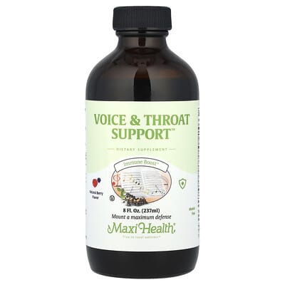 Maxi Health, Voice & Throat Help™, Natural Berry Flavor, 8 fl oz (237 ml)