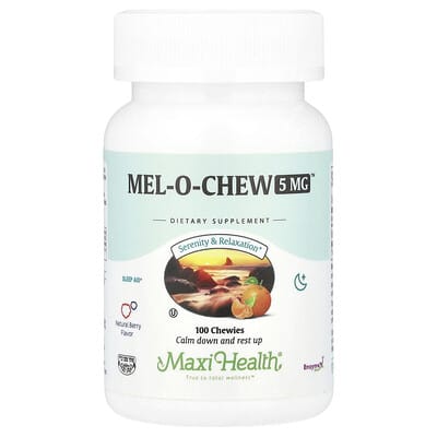 Maxi Health, Mel-O-Chew™, Natural Berry Flavor, 5 mg, 100 Chewable Tablets