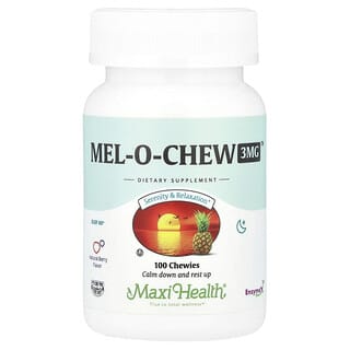 Maxi Health, Mel-O-Chew™, Arôme naturel de fruits rouges, 3 mg, 100 friandises à mâcher