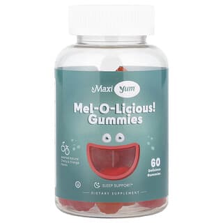 Maxi Health‏, Mel-O-Licious! علكات ، كرز وبرتقال طبيعي ، 1 ملجم ، 60 علكة