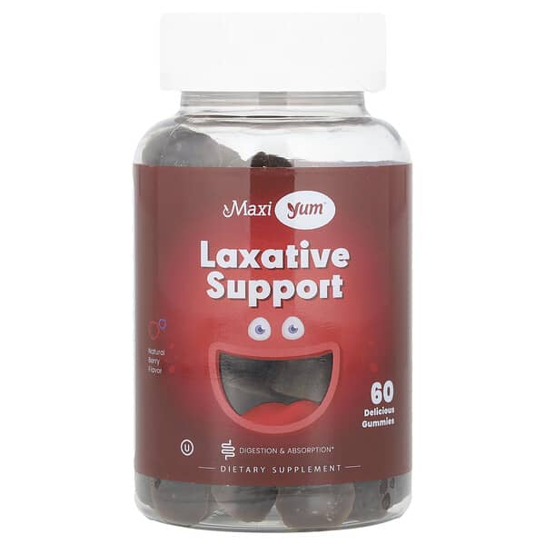 Maxi Health Laxative Support Gummies, Natural Berry, 60 Delicious Gummies