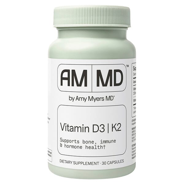 Amy Myers MD, Vitamin D3, K2, 30 Capsules — product photo 1
