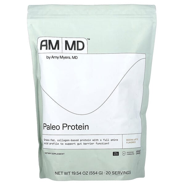 Amy Myers MD, Paleo Protein, Mocha Latte, 19.54 oz (554 g) — product photo 1