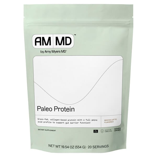 Amy Myers MD, Paleo Protein, Mocha Latte, 19.54 oz (554 g) — product photo 1