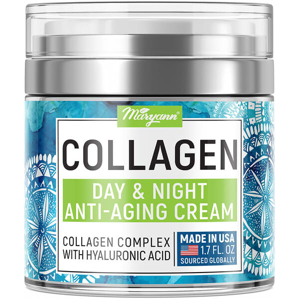 Maryann Organics, コラーゲン、日中用・夜用、年齢肌ケアクリーム、1.7液量オンス（50ml）