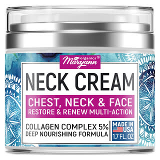 Maryann Organics, Neck Cream, Chest, Neck & Face, Regenerierende und erneuernde Creme für Hals, Brust & Gesicht, 50 ml (1,7 fl. oz.)