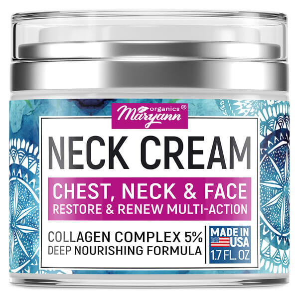 Maryann Organics, Neck Cream, Chest, Neck & Face, Restore & Renew Multi-Action, 1.7 fl oz