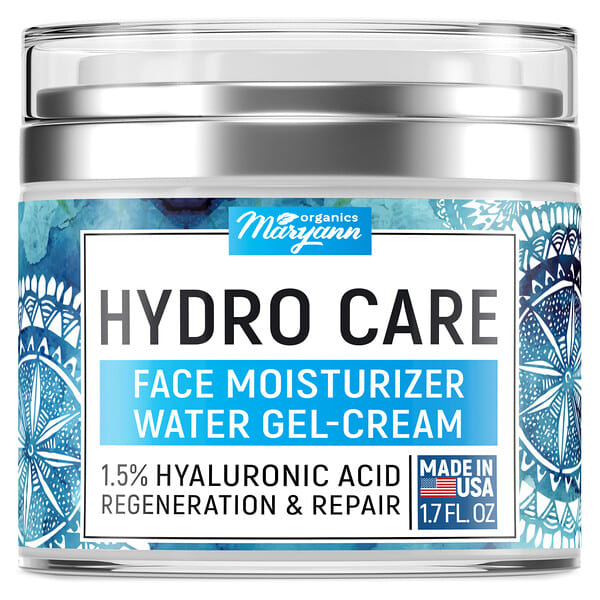 Maryann Organics, Hydro Care, Gel-crema humectante para el rostro, 1,7 oz. Líq.