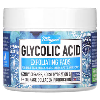 MaryAnn Organics, Glycolic Acid, Exfoliating Pads, 50 Pads