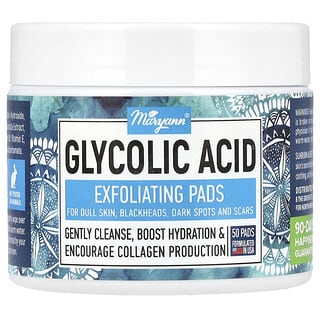 MaryAnn Organics, Glycolic Acid, Exfoliating Pads, Peeling-Pads, 50 Pads