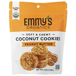 Emmy's Organic Cookies, Biscuiți moi și mestecați cu nucă de cocos, unt de arahide, 113 g