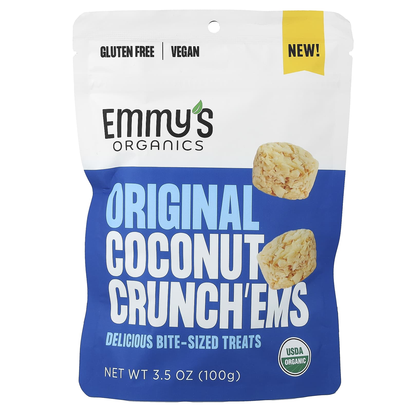 Emmy's Organic Cookies, Original Coconut Crunch'ems, оригинальный вкус кокоса, 100 г (3,5 унции)