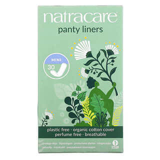 Natracare, فوط صحيّة للاستخدام اليومي، بطانة من القطن العضوي، حجم صغير، 30 فوطة صحية