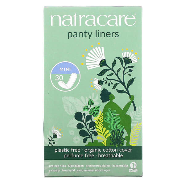 Natracare‏, فوط صحيّة للاستخدام اليومي، بطانة من القطن العضوي، حجم صغير، 30 فوطة صحية