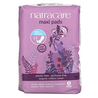 Natracare, Maxi Pads, Organic Cotton Cover, Super, 12 Super Pads