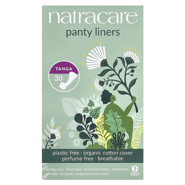 Natracare, 팬티 라이너, 유기농 면 커버, 삼각팬티용, 30개입