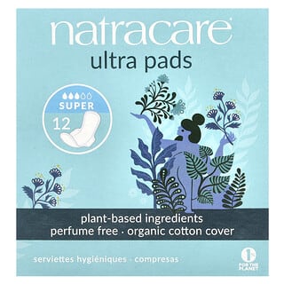 Natracare, Ultra Pads, Organic Cotton Cover, Super, 12 Pads