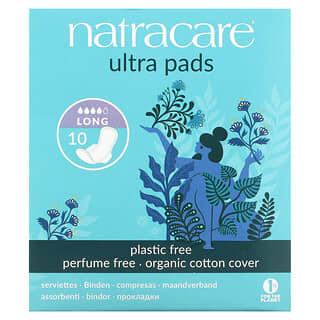 Natracare, 超級衛生巾，有機棉套，加長，10 片