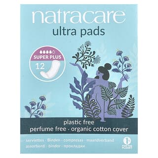 Natracare, 超级卫生巾，有机棉套，超大量，12 片