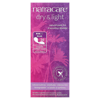 Natracare, Dry & Light, Organic Cotton Cover, Plus, 16 Pads