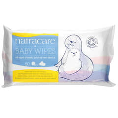 Natracare‏, מגבונים לתינוקות המכילים קמומיל אורגני, משמש ושמן שקדים מתוקים, 50 מגבונים