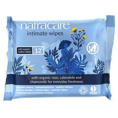 Natracare, Soft Organic Cotton Intimate Wipes, 12 Wipes