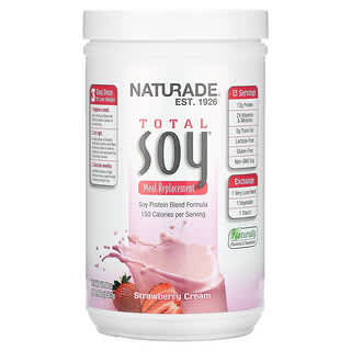 Naturade, Total Soy, Substitut de repas, Crème à la fraise, 507 g