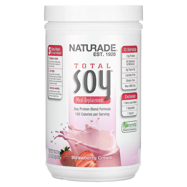 Naturade, Total Soy（トータルソイ）、食事代替品、ストロベリークリーム、507g（17.88オンス）