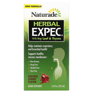 Naturade, Herbal EXPEC con hoja de hiedra y tomillo, Cereza natural, 125 ml (4,2 oz. Líq.)