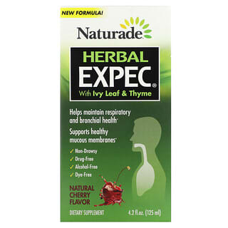 Naturade‏, "Herbal EXPEC עם עלה קיסוס ותימין, בטעם דובדבן טבעי, 125 מ""ל (4.2 אונקיות נוזל)"