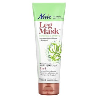 Nair, Leg Mask, Exfoliate & Smooth with 100% Natural Clay + Seaweed, 8 oz (227 g)