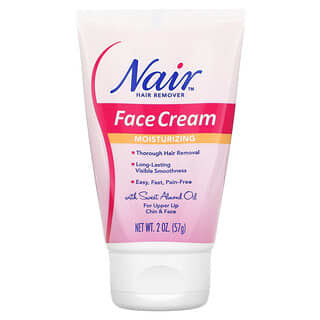 Nair, Depilador, Crema humectante para el rostro, Para el labio superior, el mentón y el rostro, 57 g (2 oz)
