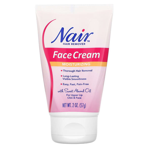 Nair, ヘアリムーバー、保湿成分配合フェイスクリーム、上唇、あご、顔用、57g（2オンス）